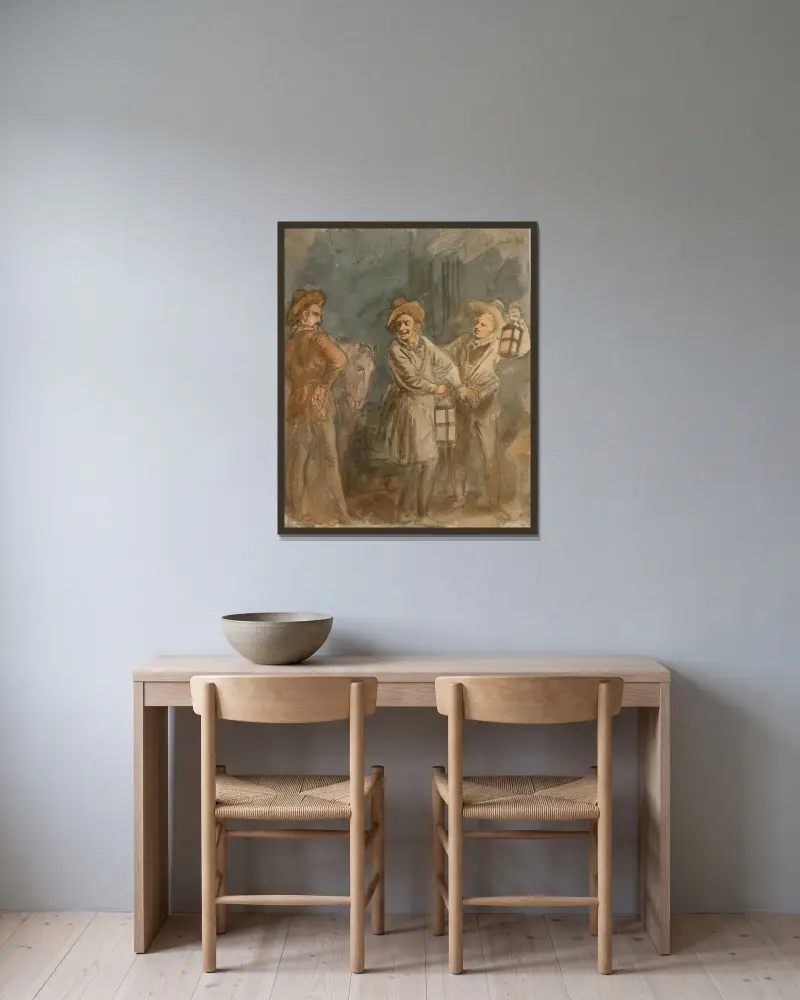 Illustration zu Shakespeare – Nr. 7 von John Massey Wright gerahmt an einer Wand