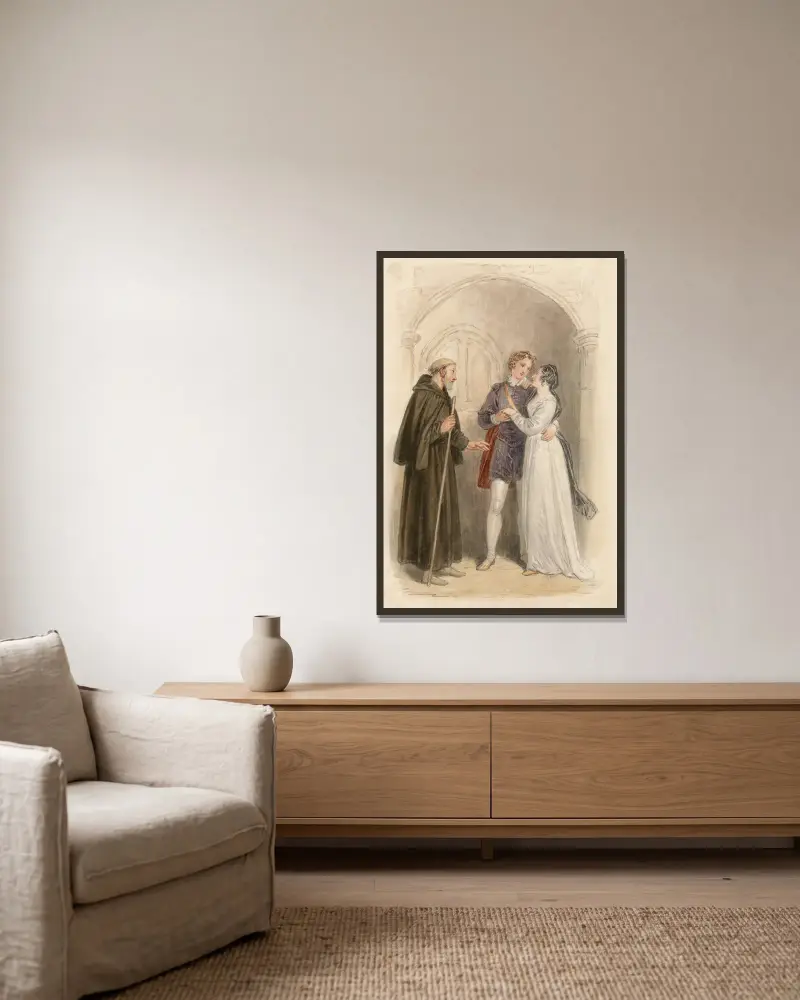 Ilustrace k Shakespearovi, list 44, John Massey Wright v rámu na stěně