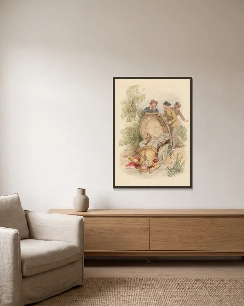 Illustrationen zu Shakespeare Pl. 046 von John Massey Wright gerahmt an einer Wand
