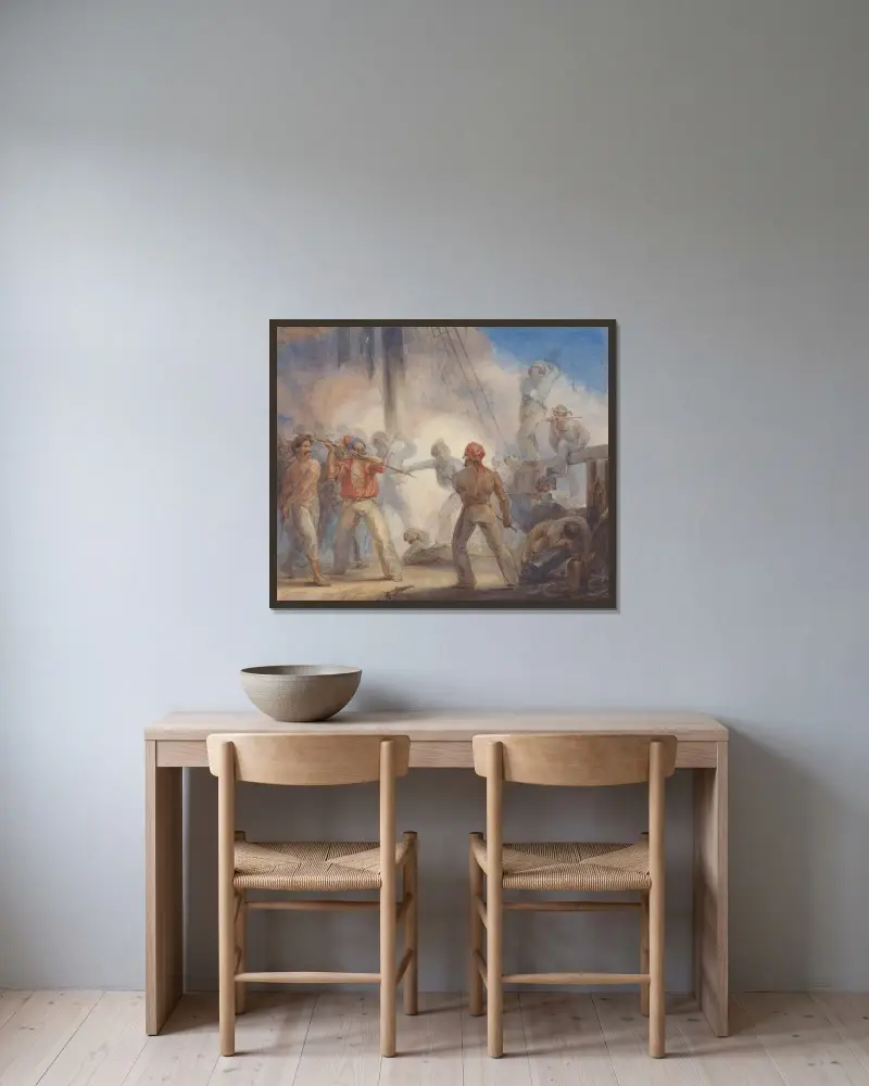 Piraten von John Massey Wright gerahmt an einer Wand