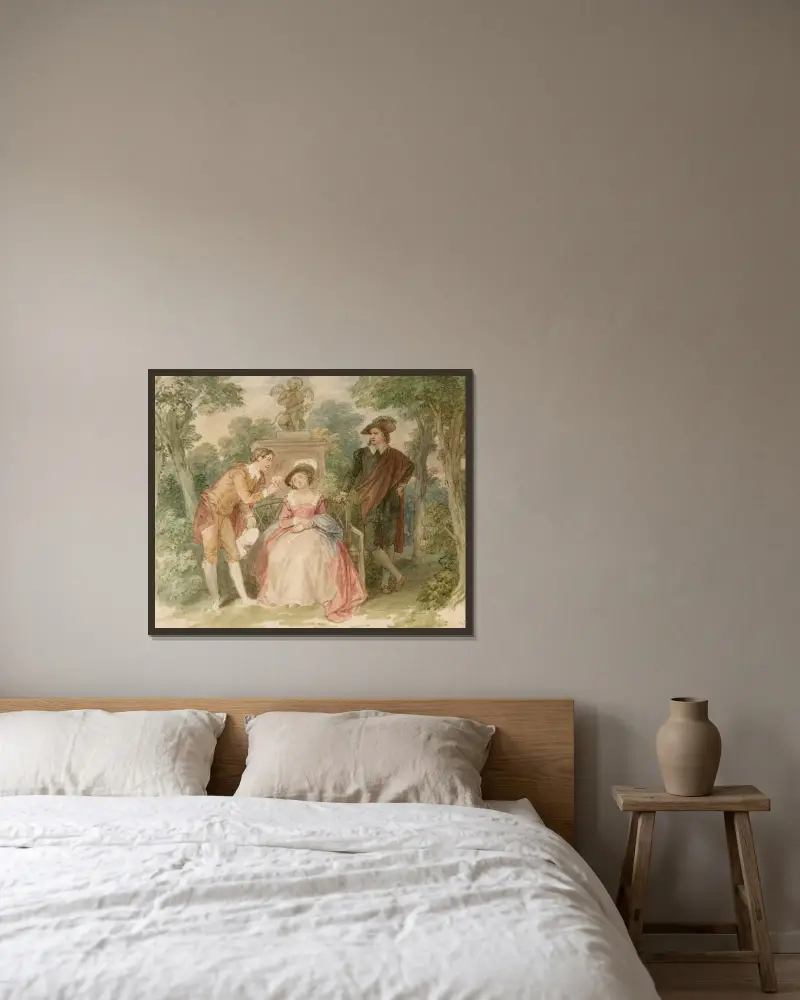Scener ur Två gentlemän från Verona 3 av John Massey Wright inramad på en vägg