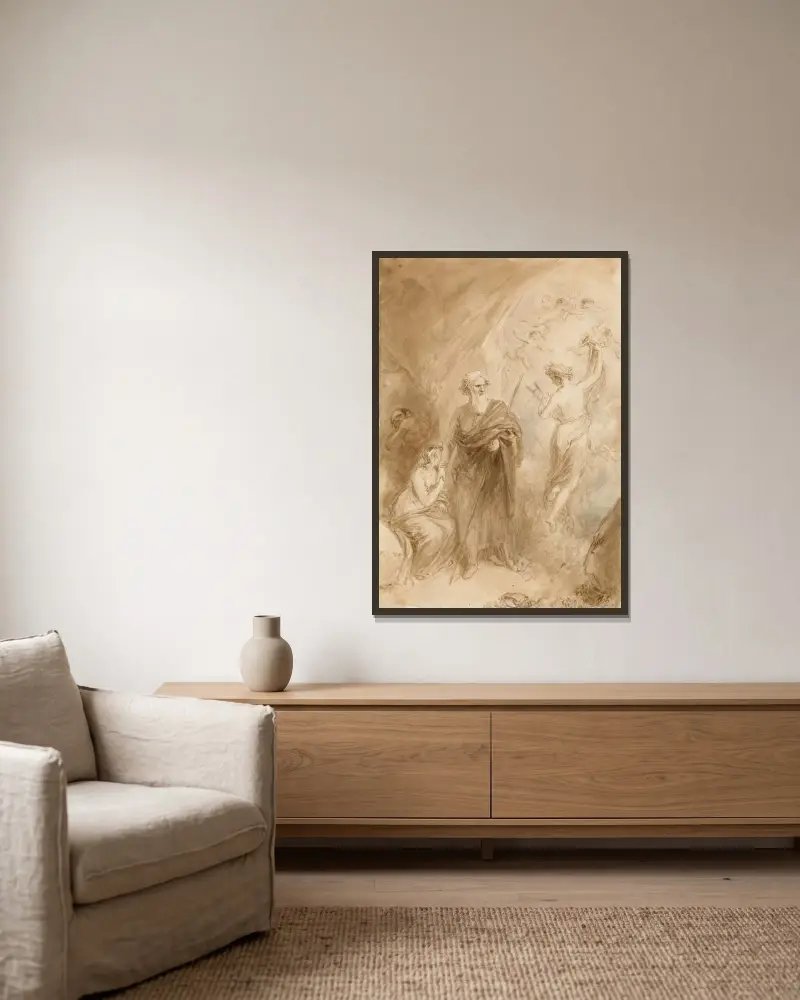 Ohne Titel – Nr. 1 von John Massey Wright gerahmt an einer Wand