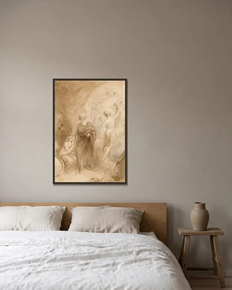 Ohne Titel – Nr. 1 von John Massey Wright gerahmt an einer Wand