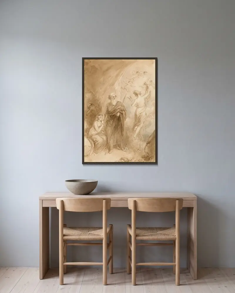 Ohne Titel – Nr. 1 von John Massey Wright gerahmt an einer Wand