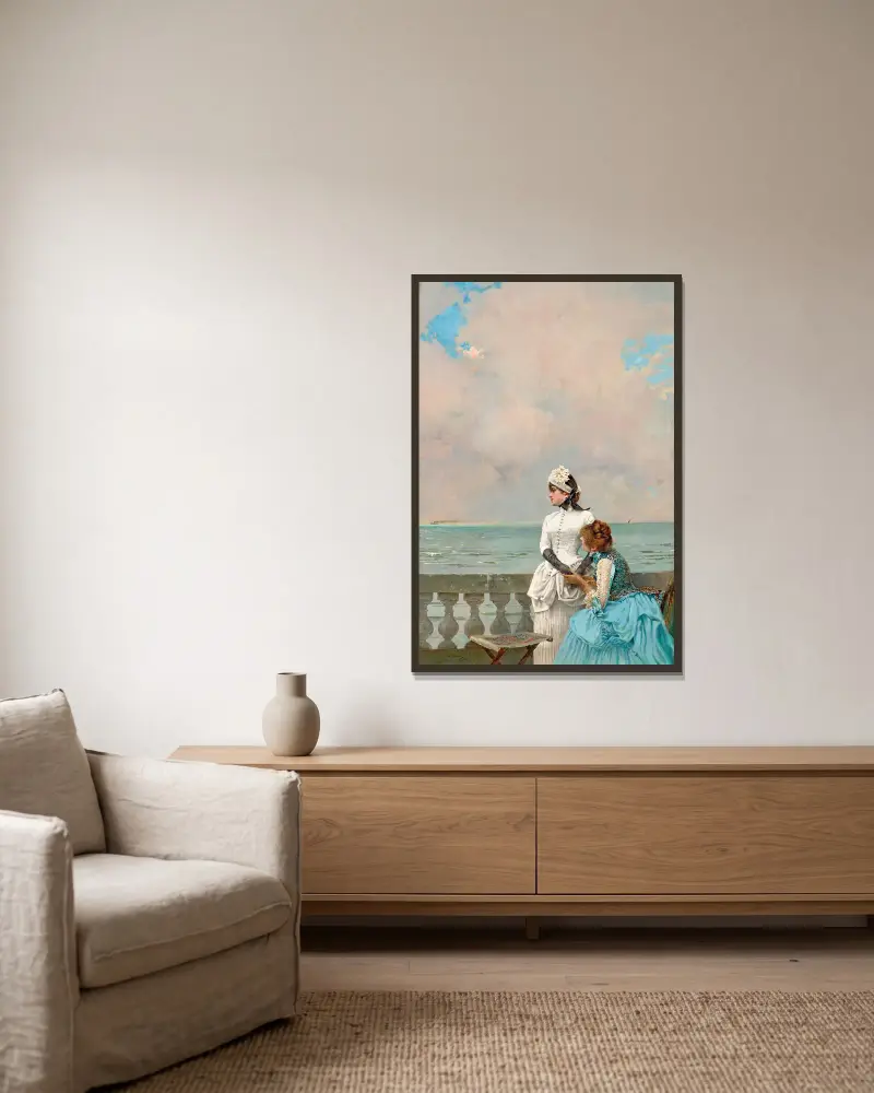 Sag mir alles von Vittorio Matteo Corcos gerahmt an einer Wand