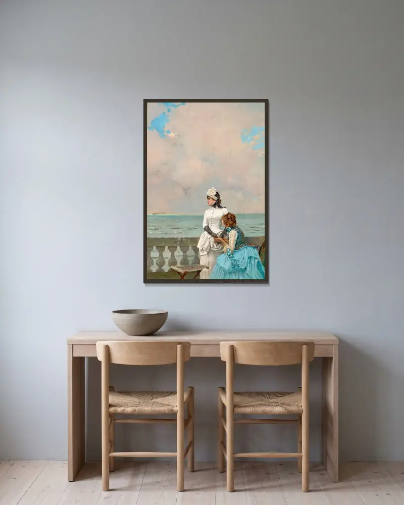 Sag mir alles von Vittorio Matteo Corcos gerahmt an einer Wand