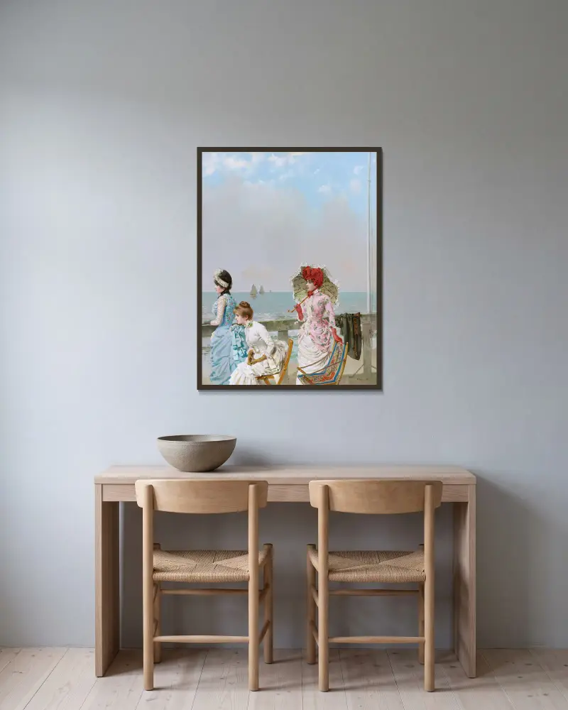 Mezzogorno al Mare av Vittorio Matteo Corcos inramad på en vägg