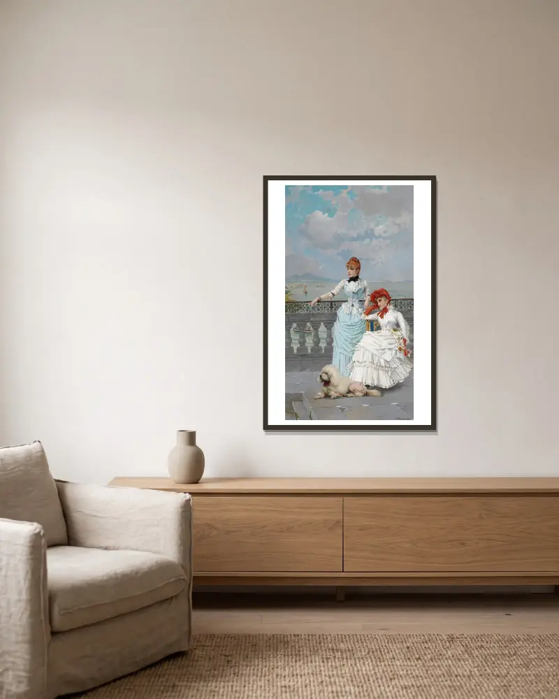 Neapolitanische Schönheiten von Vittorio Matteo Corcos gerahmt an einer Wand