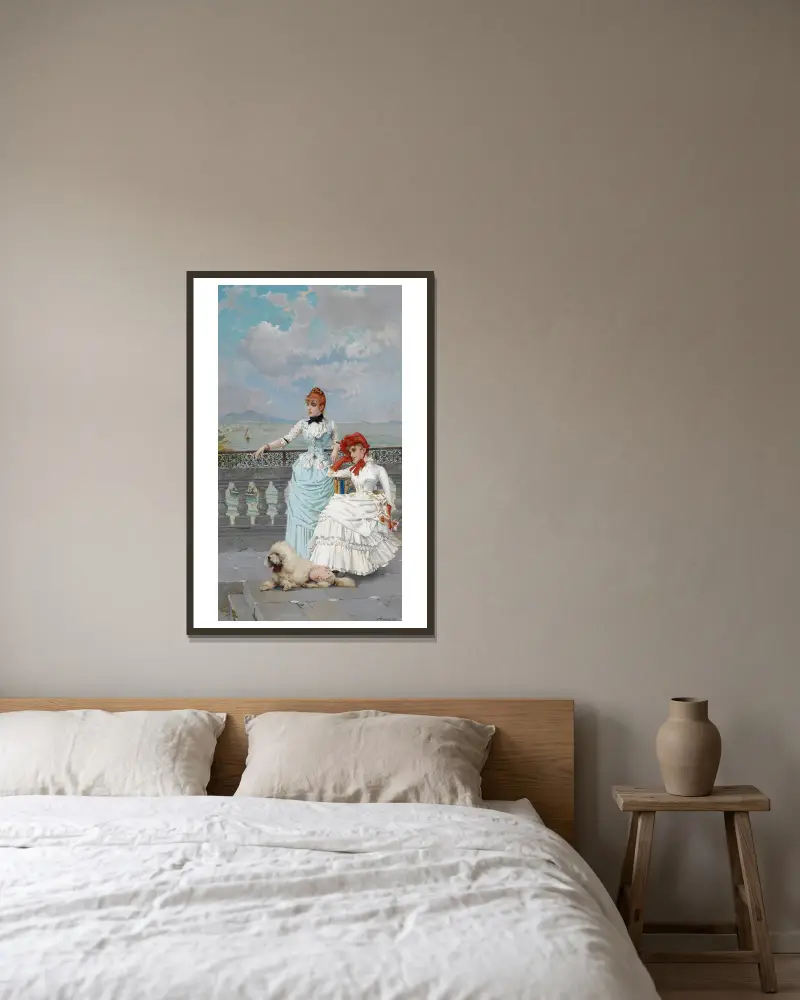 Neapolitanische Schönheiten von Vittorio Matteo Corcos gerahmt an einer Wand