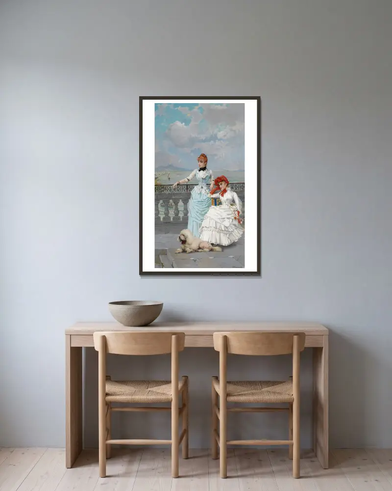 Neapolitanische Schönheiten von Vittorio Matteo Corcos gerahmt an einer Wand