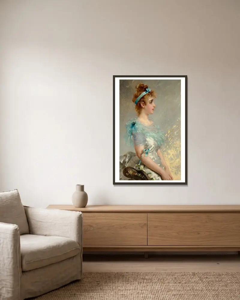 Květinový koš, Vittorio Matteo Corcos v rámu na stěně