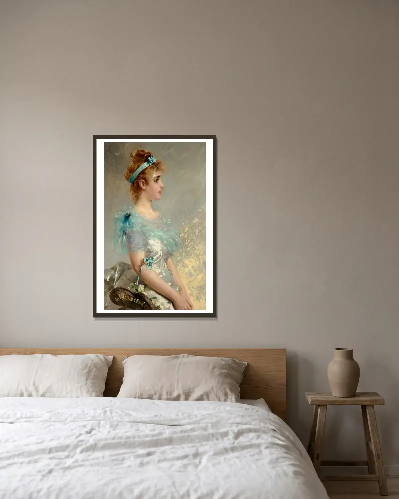 Květinový koš, Vittorio Matteo Corcos v rámu na stěně