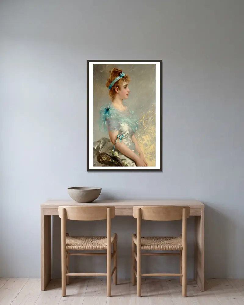 Květinový koš, Vittorio Matteo Corcos v rámu na stěně