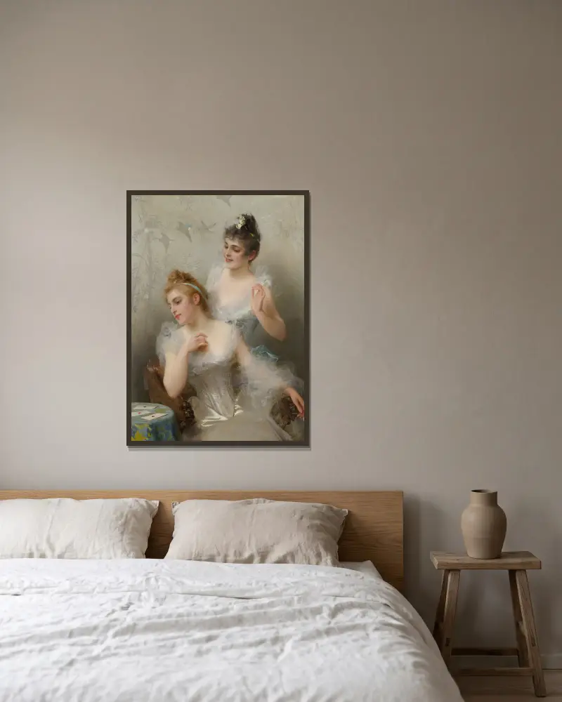 Die drei Asse von Vittorio Matteo Corcos gerahmt an einer Wand