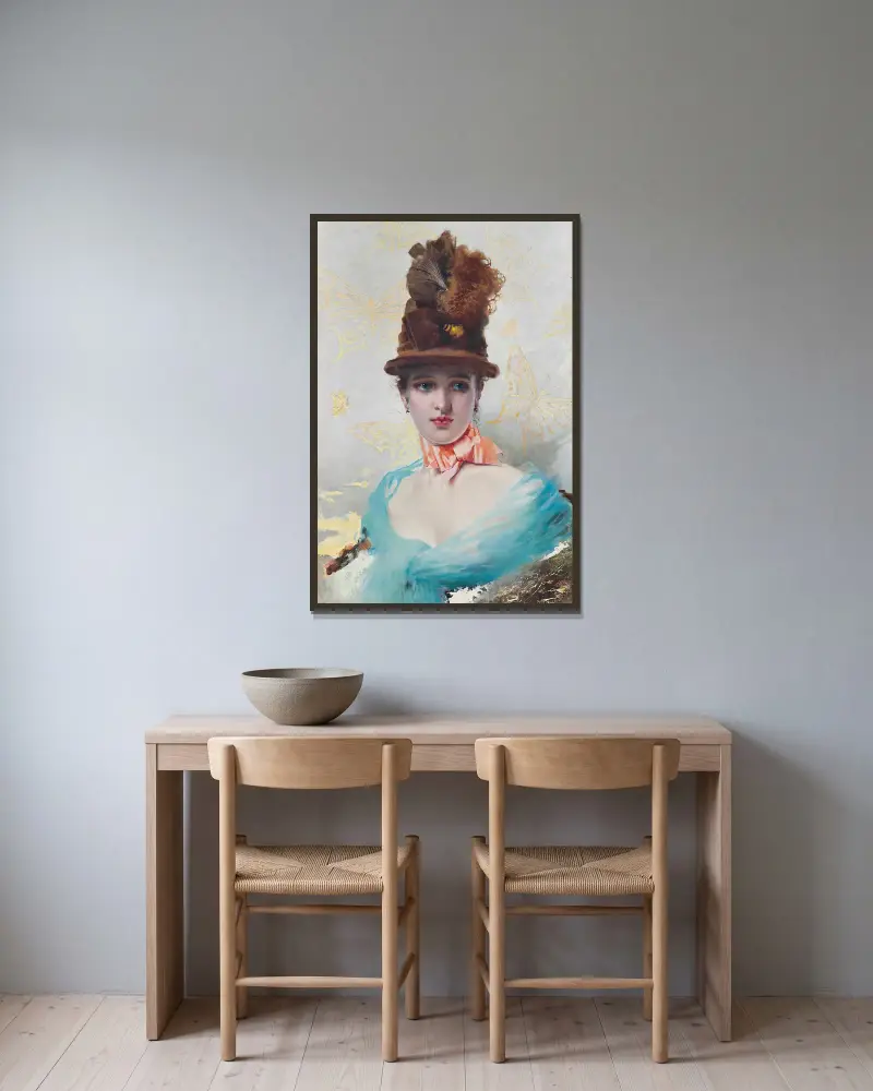 Eine elegante Dame von Vittorio Matteo Corcos gerahmt an einer Wand