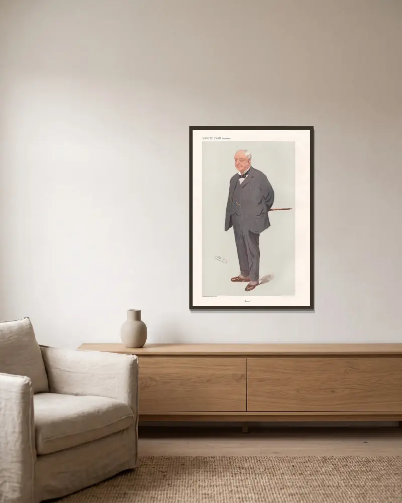 Geschäftsleute und Imperienbauer. „Burton“. Lord Burton. 25. November 1908 von Leslie Matthew Ward gerahmt an einer Wand