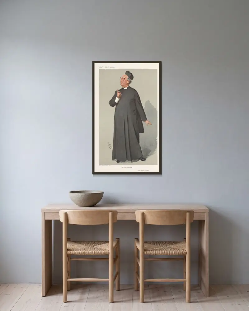 Prästerskap. 'En modern Savonarola'. Fader Bernard Vaughan. 30 januari 1907 av Leslie Matthew Ward inramad på en vägg