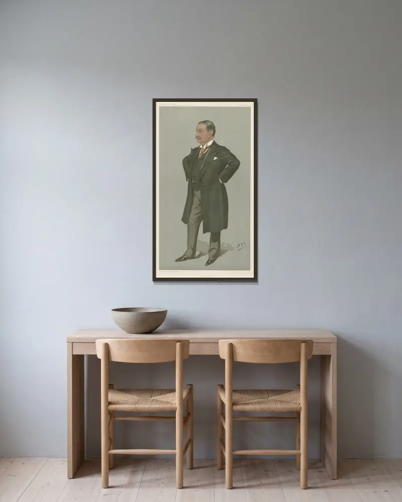 Läkare och forskare. 'Dietetik'. Dr. Nathaniel Edward Yorke-Davies. 12 april 1900 av Leslie Matthew Ward inramad på en vägg
