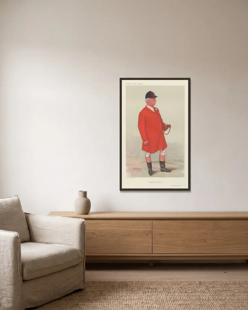Fox Hunters. ‘The Master of the Heythrop’. Mr. Albert Brassey. 15 March 1906 av Leslie Matthew Ward inramad på en vägg