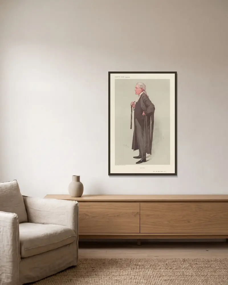 Legal; ‘Good Form’, John Eldon Bankes, March 29, 1906 av Leslie Matthew Ward inramad på en vägg