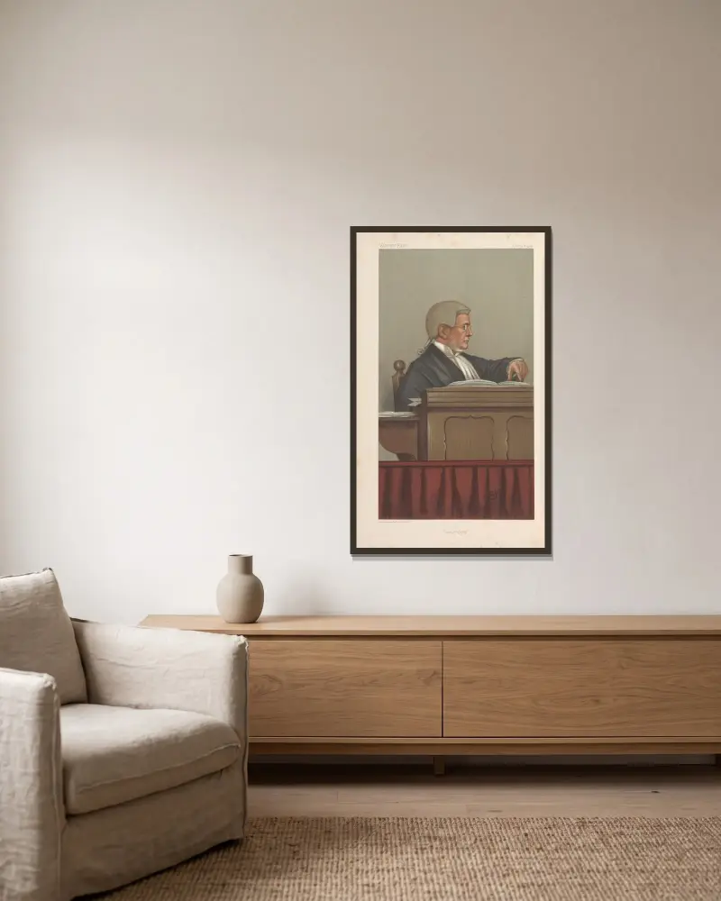Legal; ‚Steady-going‘, Matthew Ingle Joyce, 23. Januar 1902 von Leslie Matthew Ward gerahmt an einer Wand
