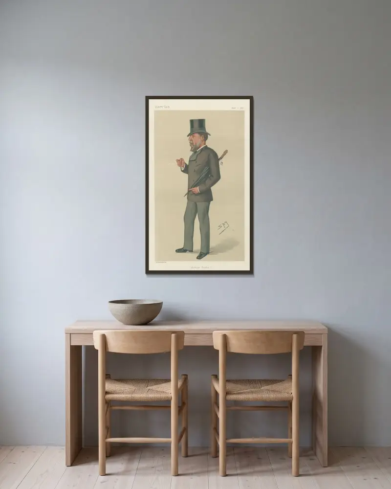 Militär und Marine; „Hobart Pasha“, Admiral Hobart Pasha, 1. Juni 1878 von Leslie Matthew Ward gerahmt an einer Wand