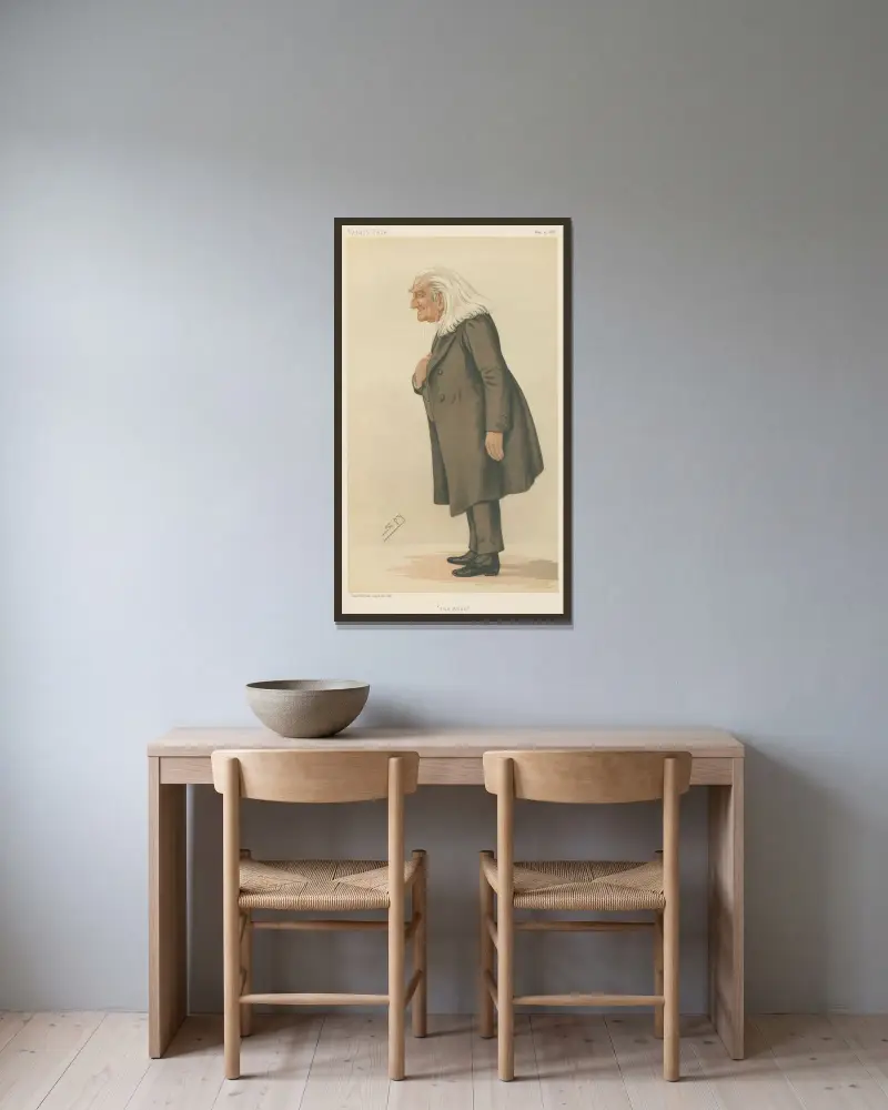Musikanter; 'Abbén', Abbé Franz Liszt, 15 maj 1886 av Leslie Matthew Ward inramad på en vägg