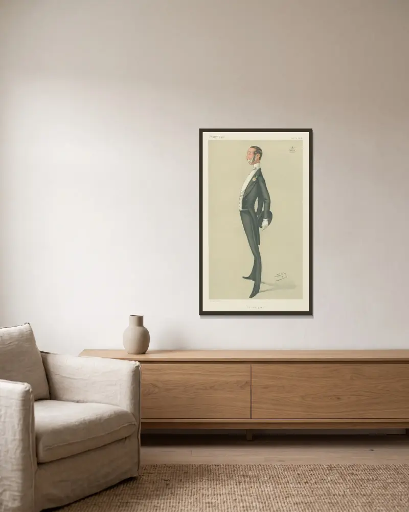 Politicians – ‘a new peer’. Lord Gerard. October 5, 1878 av Leslie Matthew Ward inramad på en vägg