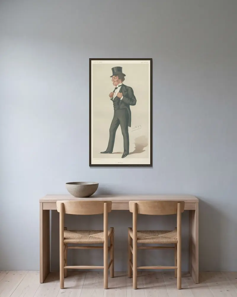 Politicians – ‘Bobby’. The Hon. Robert Bourke. April 28, 1877 av Leslie Matthew Ward inramad på en vägg