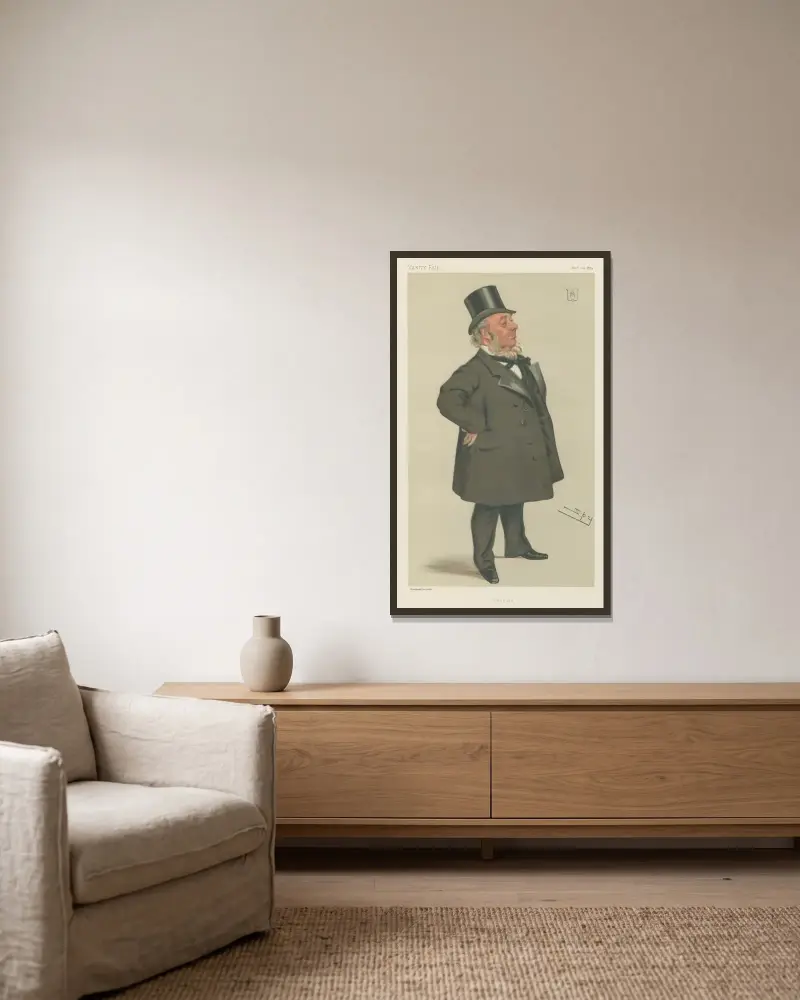 Politiker – „Geordie“. Sir George Elliot. 29. November 1879 von Leslie Matthew Ward gerahmt an einer Wand
