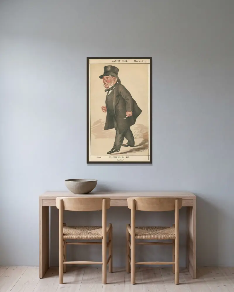 Politiker – 'Home-Rule'. Mr. Isaac Butt. 3 maj 1873 av Leslie Matthew Ward inramad på en vägg