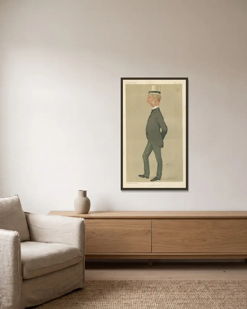 Politiker – „Ipswich senior“. Sir Charles Dalrymple. 10. September 1892 von Leslie Matthew Ward gerahmt an einer Wand