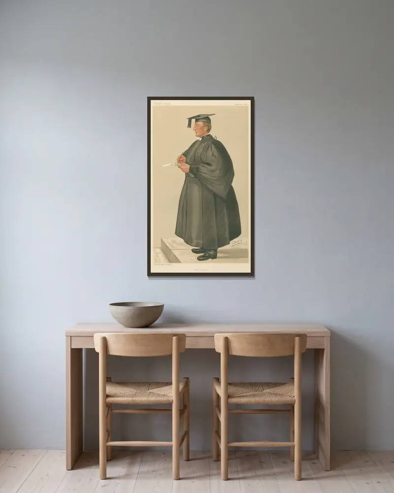 Nauczyciele i dyrektorzy; „Dyrektor”, wielebny Edmond Warre, 20 czerwca 1885, Leslie Matthew Ward w ramie na ścianie