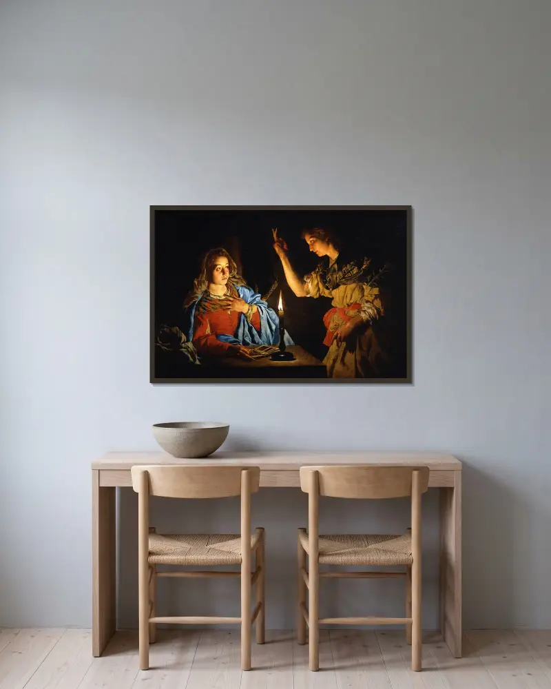 Verkündigung von Matthias Stom gerahmt an einer Wand