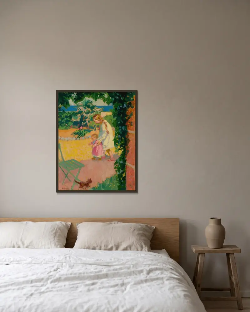 Alo Devant La Maison De Garde av Maurice Denis inramad på en vägg