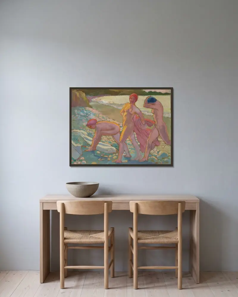 Efter badet av Maurice Denis inramad på en vägg