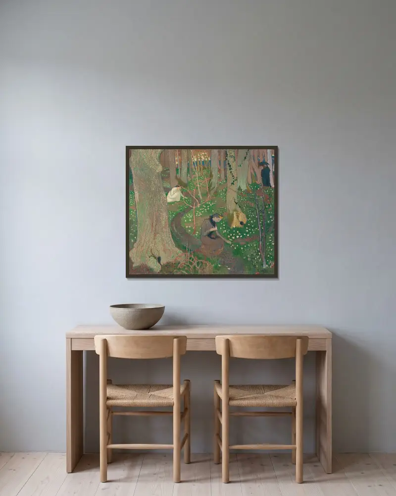April oder Die Anemonen von Maurice Denis gerahmt an einer Wand