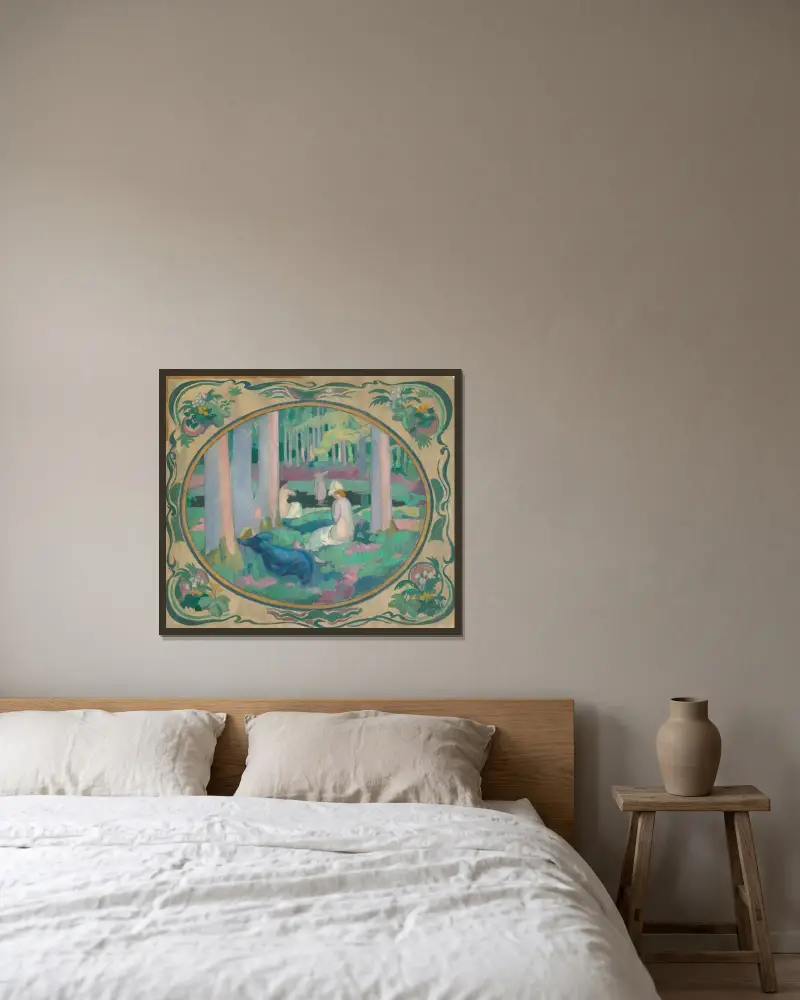Dans la forêt von Maurice Denis gerahmt an einer Wand