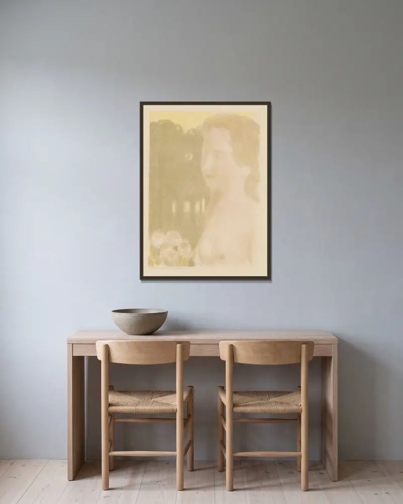 Hon var vackrare än drömmarna av Maurice Denis inramad på en vägg