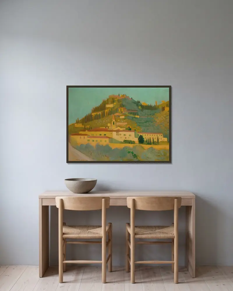 Fiésole av Maurice Denis inramad på en vägg
