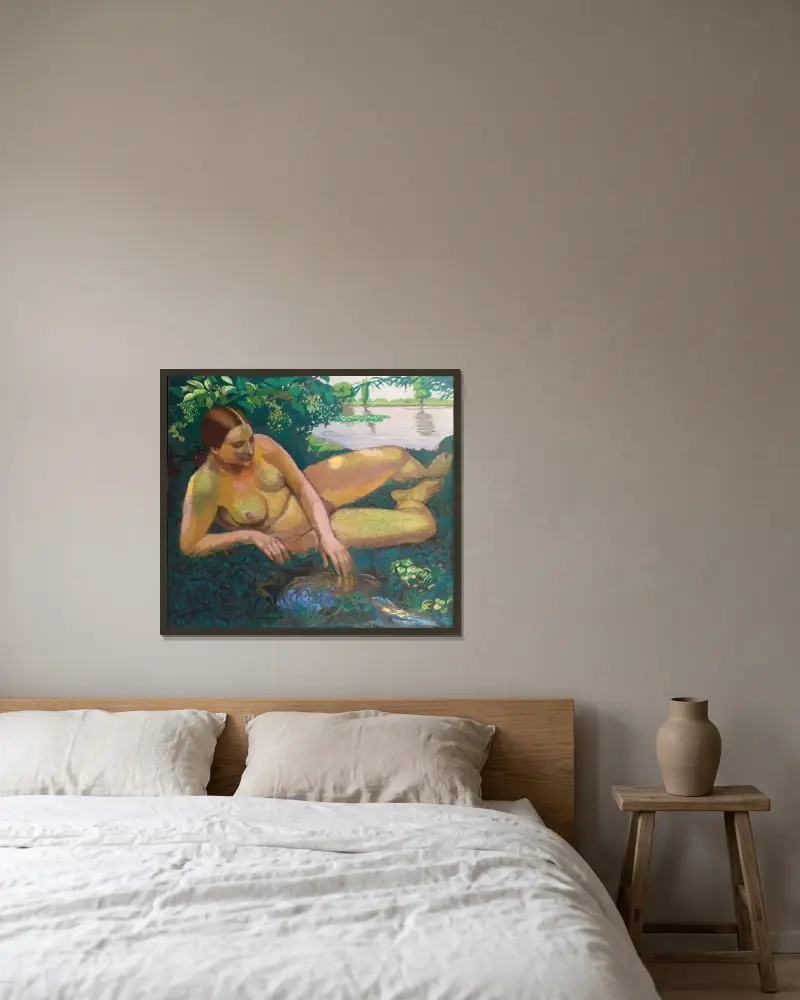 Die Quelle von Maurice Denis gerahmt an einer Wand