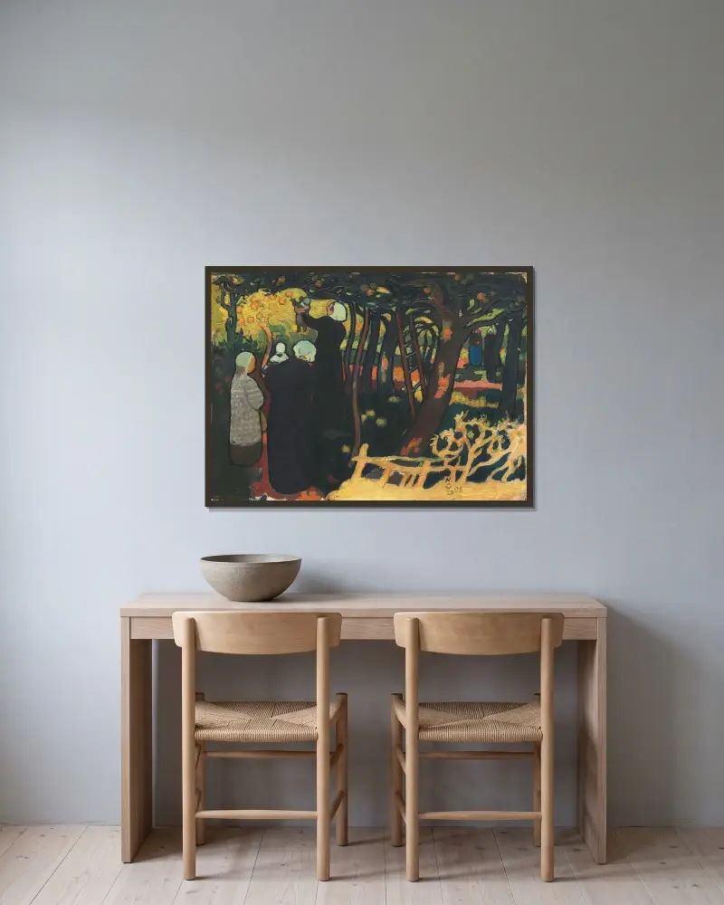 Fruktodlingen av Maurice Denis inramad på en vägg