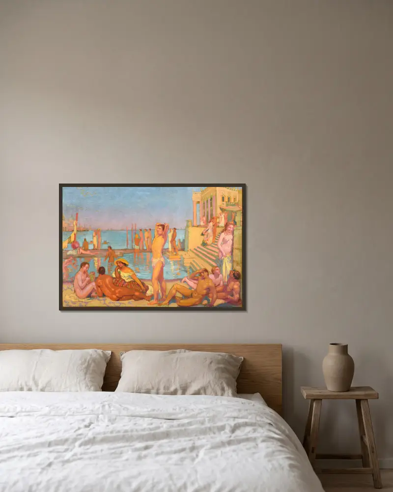 Die Gefangenen von Maurice Denis gerahmt an einer Wand