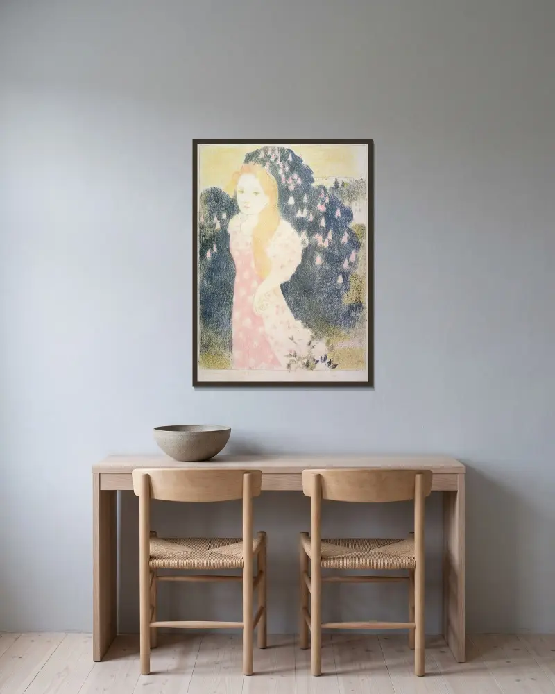 Skymningarna har en gammal målnings ljuvhet av Maurice Denis inramad på en vägg