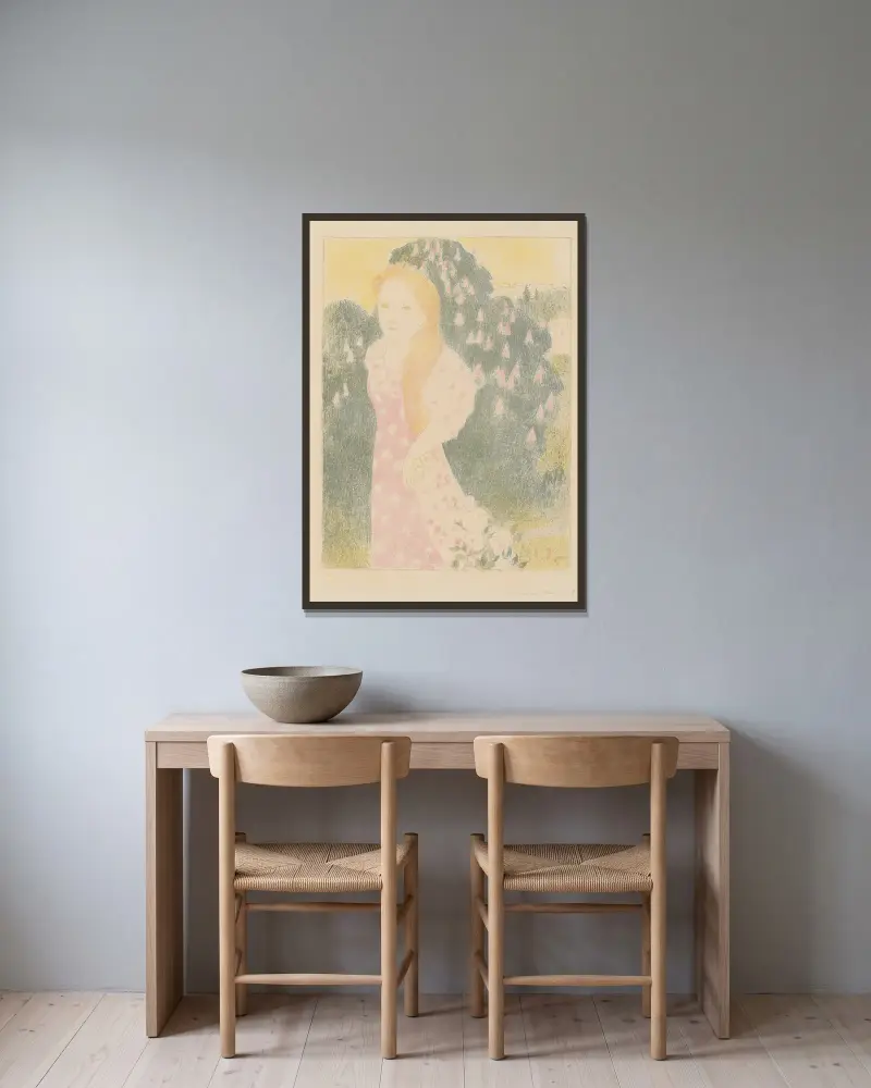 Les crépuscules ont une douceur d’ancienne peinture av Maurice Denis inramad på en vägg