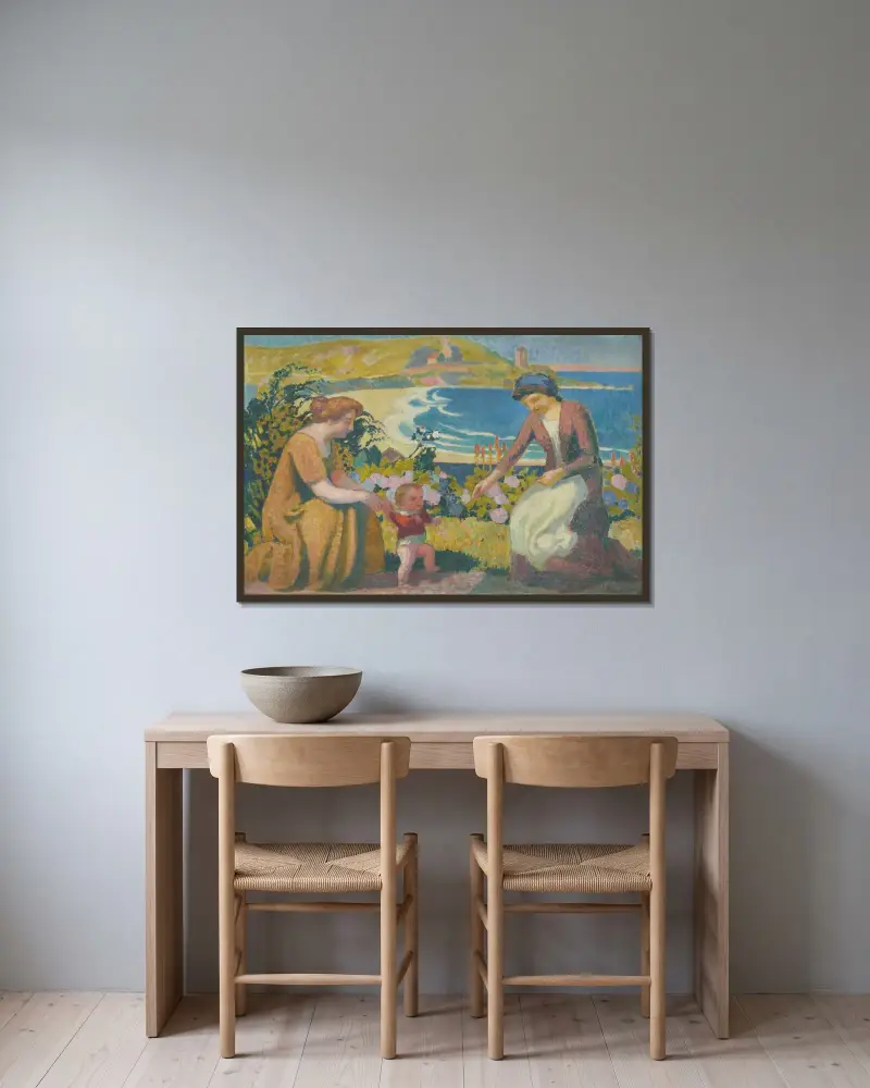Domis första steg vid Silencio av Maurice Denis inramad på en vägg