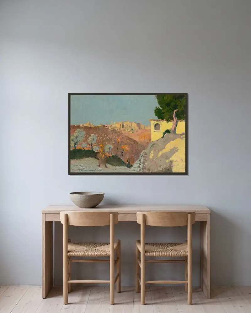 Montefalco av Maurice Denis inramad på en vägg