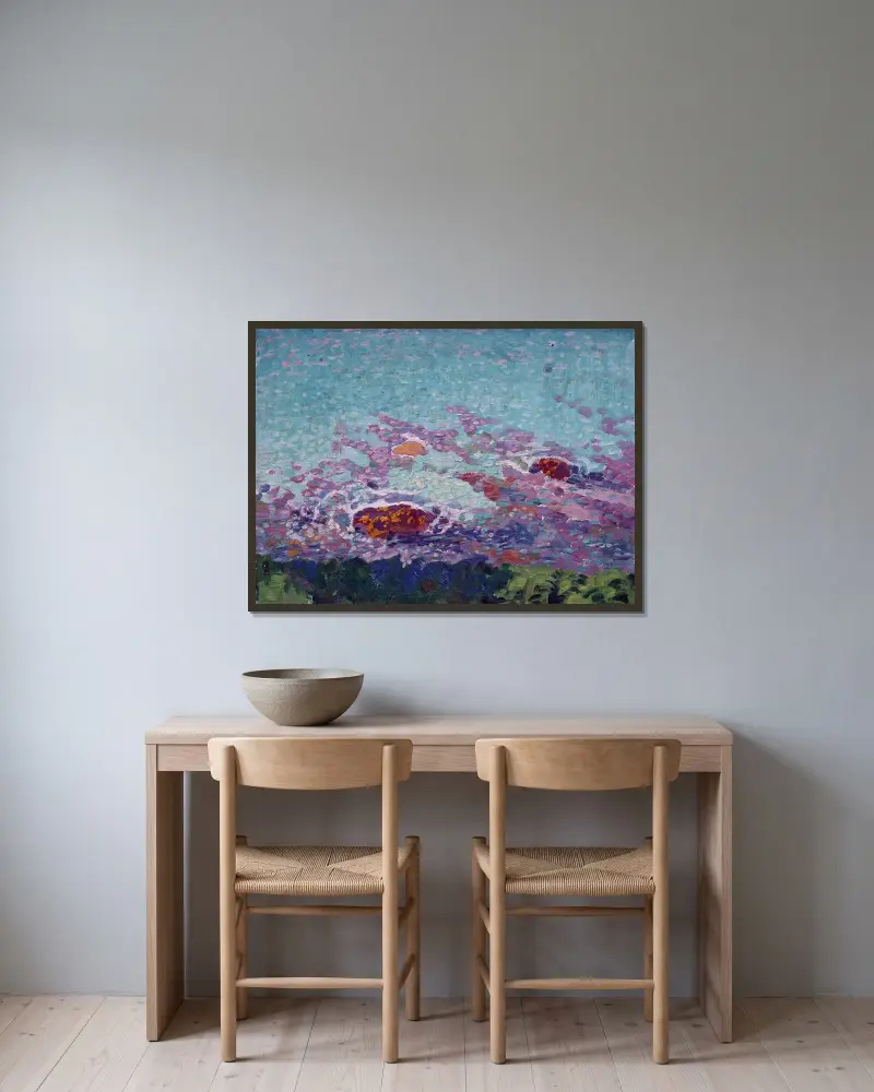 Havskust av Maurice Denis inramad på en vägg