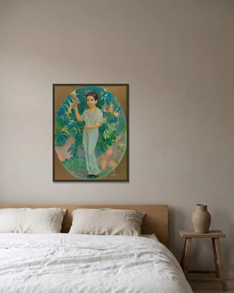 Porträtt av M. Monteux barn av Maurice Denis inramad på en vägg