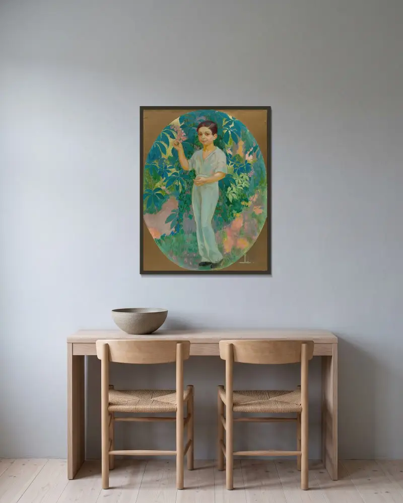 Porträtt av M. Monteux barn av Maurice Denis inramad på en vägg